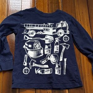 Carter's Navy Blue Fire Truck Graphic Shirt